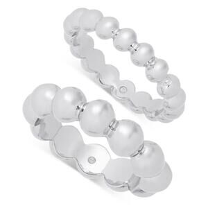 2-Pc. Set Granulated Stack Rings - Silver